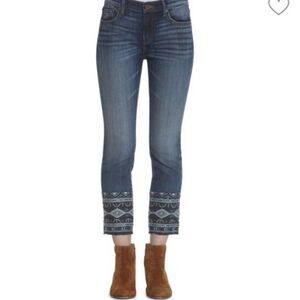 Driftwood Colette Embroidered Aztec Straight Jeans Women;s 30
